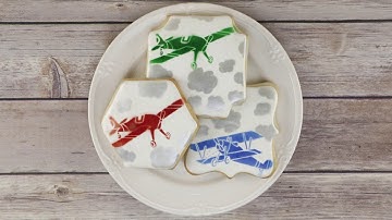 Vintage Biplanes and Clouds Cookie Stencils