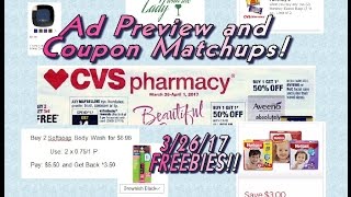 CVS COUPON MATCHUPS FOR THE WEEK OF 3/26/17 WITH FREEBIES!