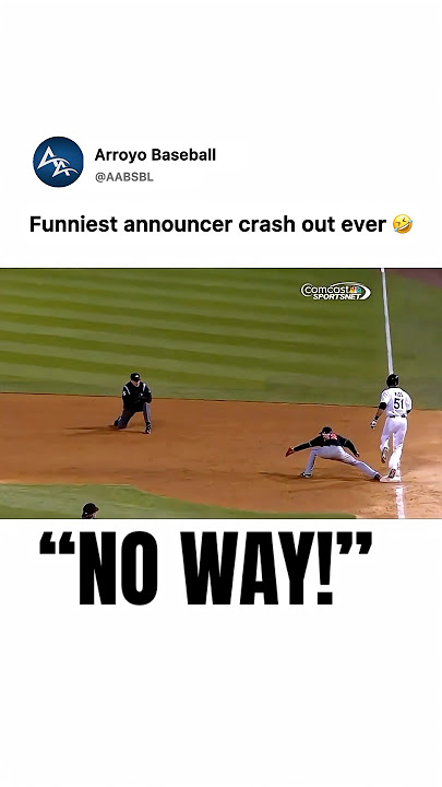 announcer crashed out.. 🤣 #baseball