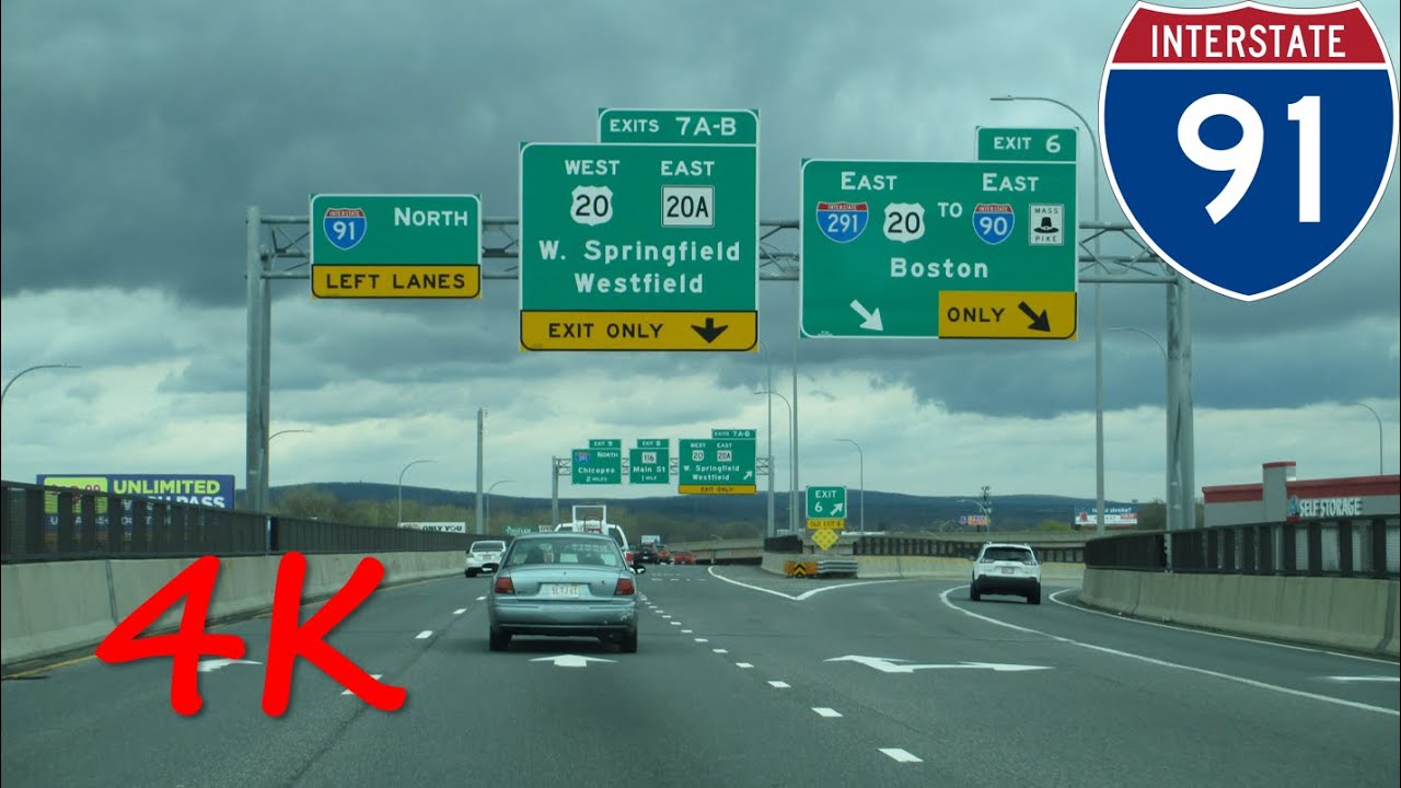 ⁴ᴷ Interstate 91 (New Haven, CT to Springfield, MA) northbound [4K VIDEO]