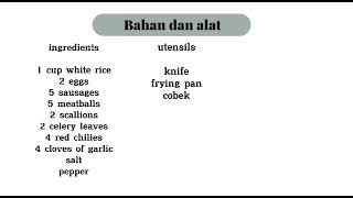 procedure text,how to make nasi goreng Padang presentasi bahasa Inggris