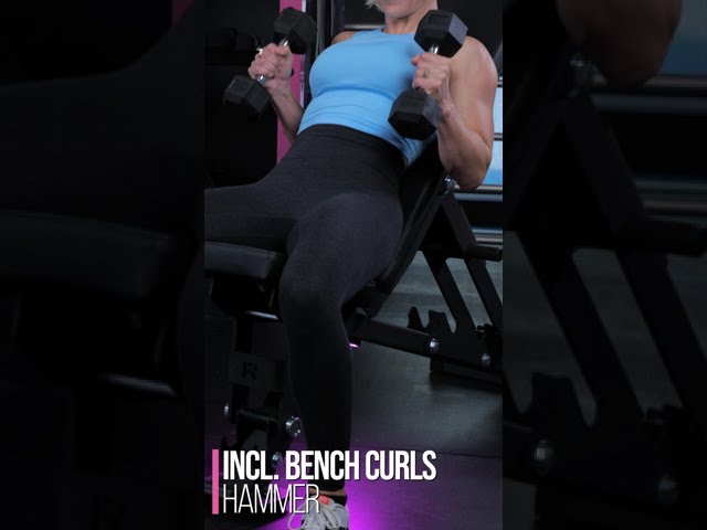 Incline Bench Curls - Hammer