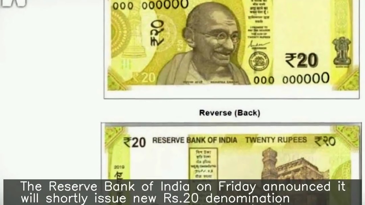 RBI to issue new Rs.20 notes in greenish yellow colour soon