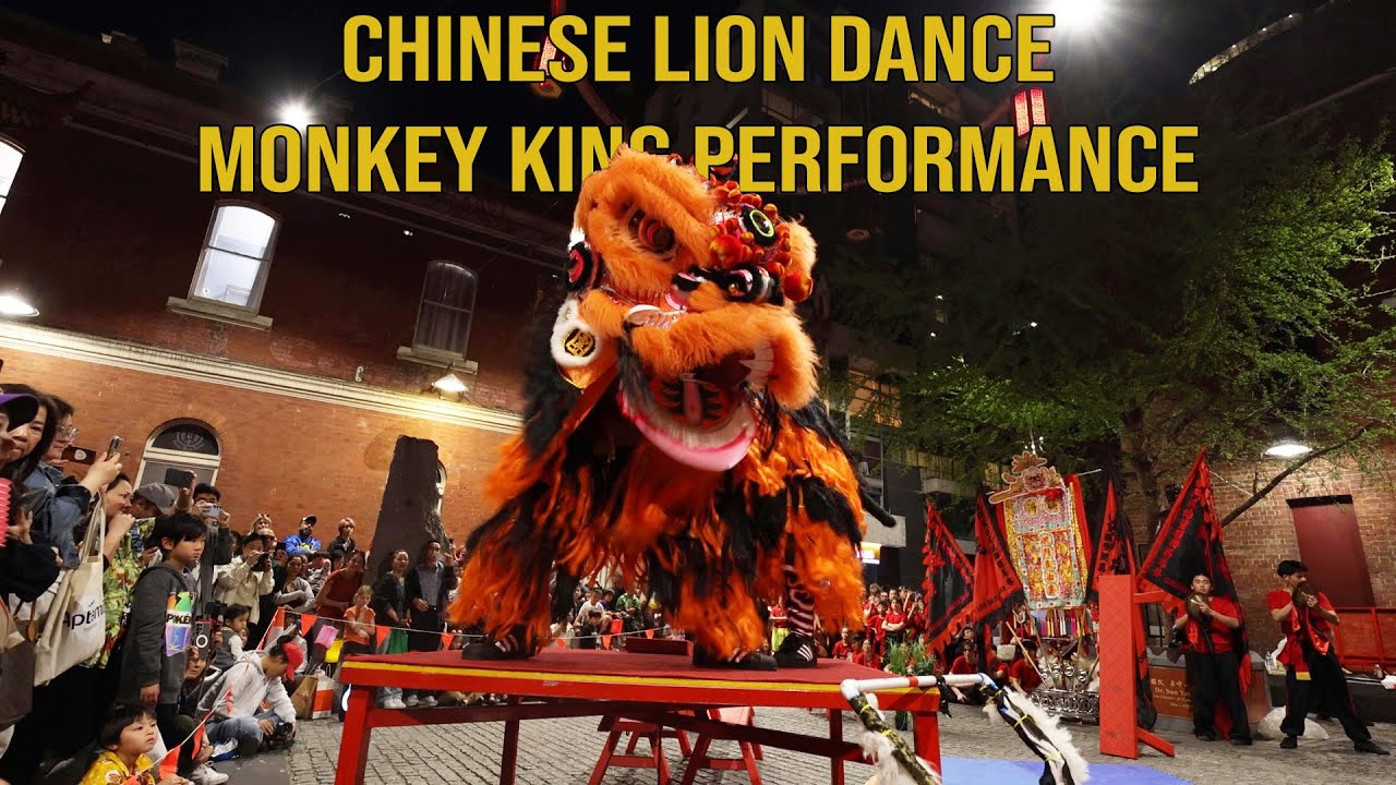 Monkey King Lion Dance - Melbourne Chinatown Moon Festival 2025 Chinese Masonic Society 墨爾本洪門民治黨龍獅團