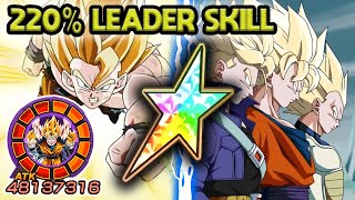 220% Leader Skill 100% Lr Goku & Vegeta & Trunks Level 10 Links Dragon Ball Z Dokkan Battle