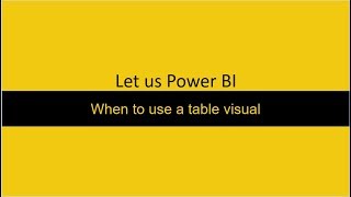 When to use a tablix visual Power BI