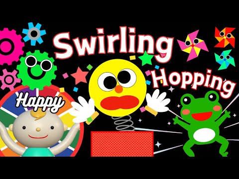 Baby Sensory 🌀Swirling and Hopping 🐸 High Contrast, Visual Stimulation for Infants.