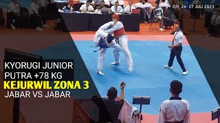 over 78 kg kyorugi junior putra taekwondo kejurwil zona 3 jabar vs jabar
