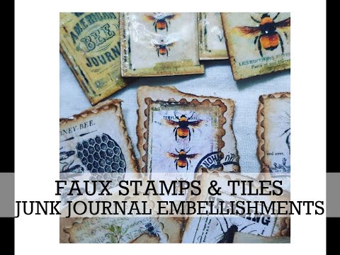 FAUX STAMPS & TILES (Bee Themed)