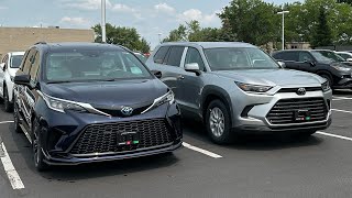 Side by side comparison 2024 Grand Highlander and 2023 Sienna