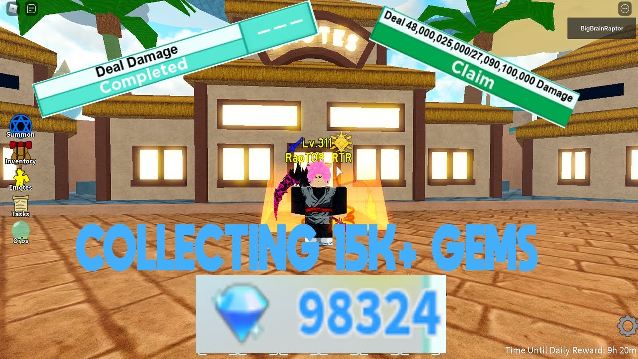 Collecting Over 15k+ Gems From New Damage Task | All Star Tower Defense