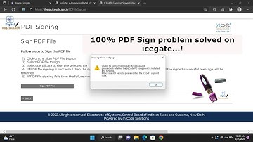 How to Sign PDF with Digital Signature on ICE-Gate ||(9582323934)|| No PKI applet java Error Solved!