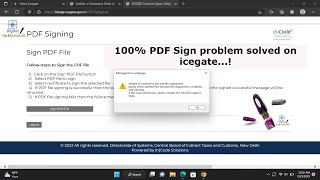 how to sign pdf with digital signature on ice-gate ||(7303115828)|| no pki applet java error solved!