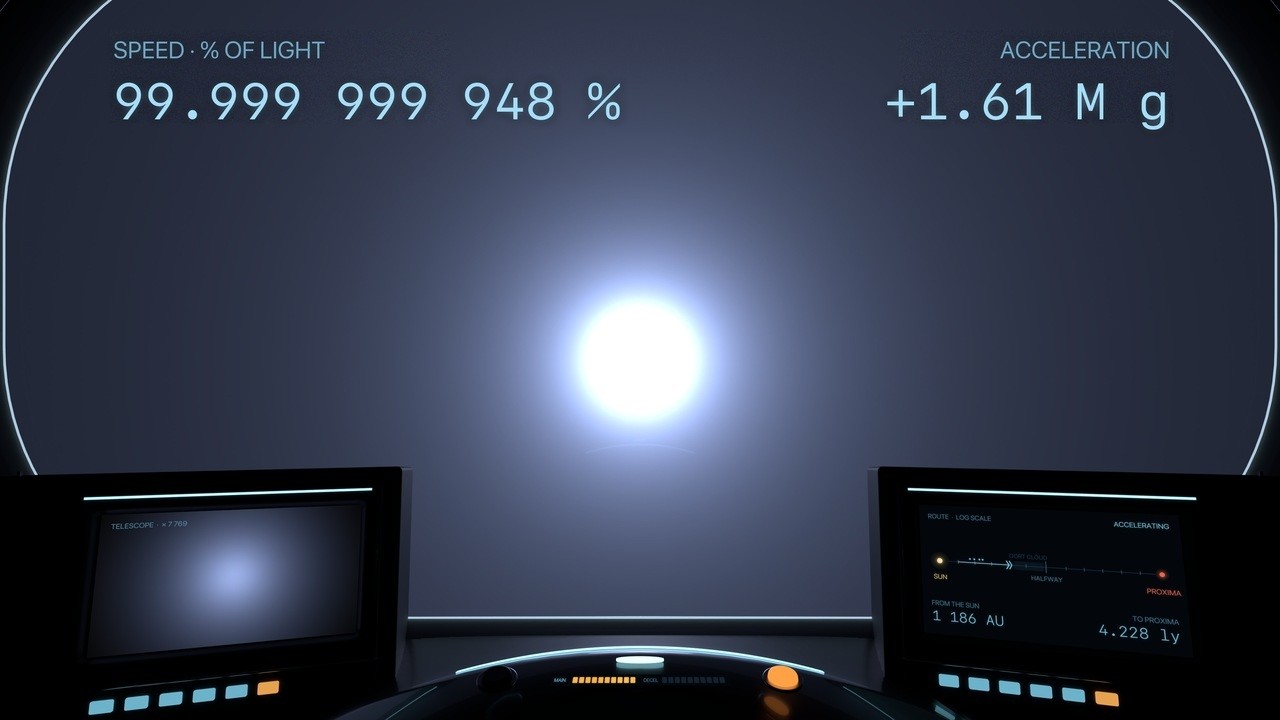The Entire Trip to the Nearest Star in Real Time – No Cuts (4K HDR)