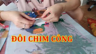 Ý nghĩa tranh ĐÔI CHIM CÔNG VÀ HOA MẪU ĐƠN treo phòng khách | Khoa Bùi Vlog