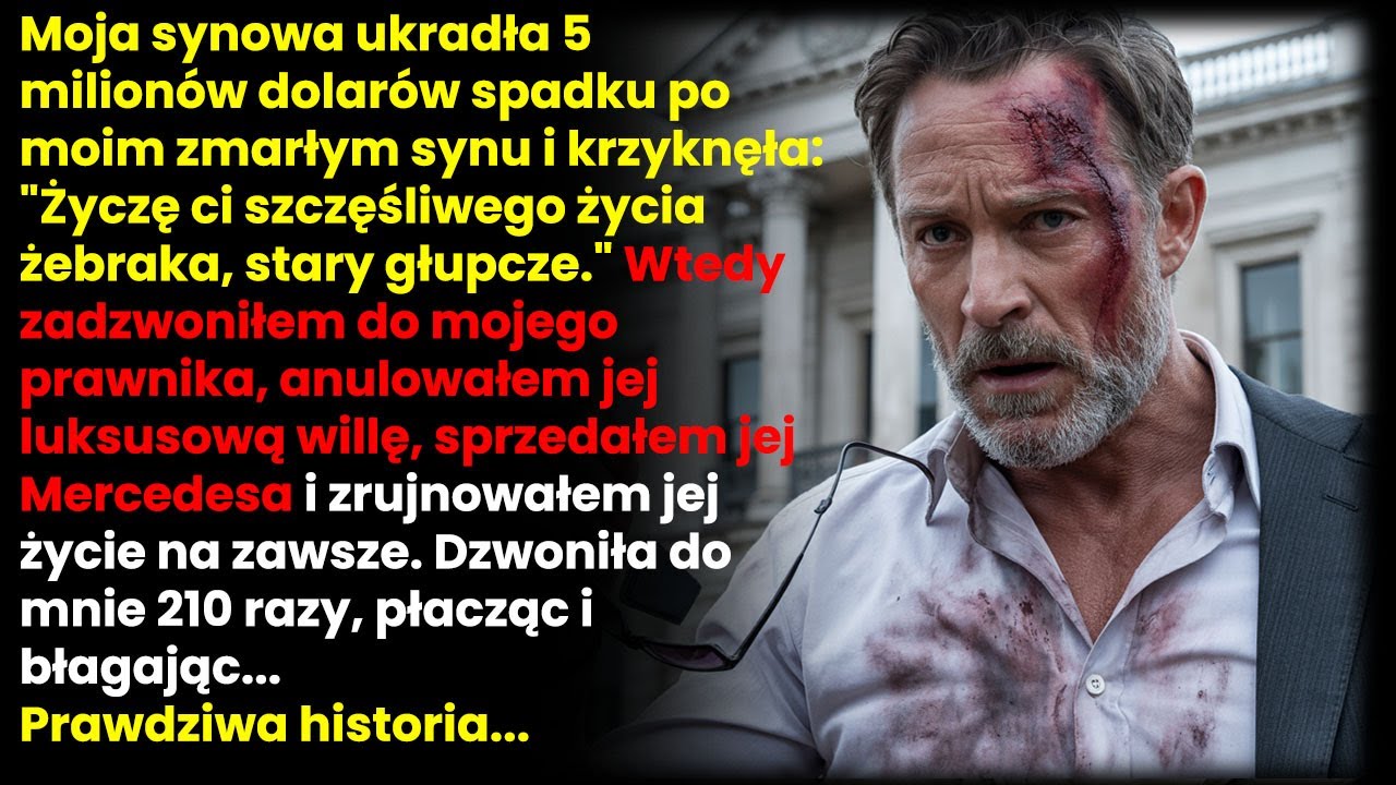 Moja synowa ukradła 20 milionów złotych z majątku mojego zmarłego syna i krzyknęła mi prosto w twarz: „Życzę miłego żebrania, stary durniu”. Myślała, że jestem bezradnym emerytem, który nie ma nic...