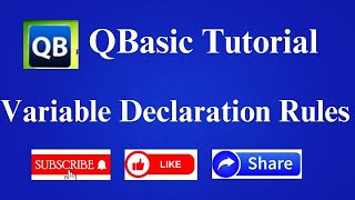 Lecture-11:- Qbasic Variable Declaration Rules In  In Hindi |Variable Declaration Ka Rules Ko Samjhe