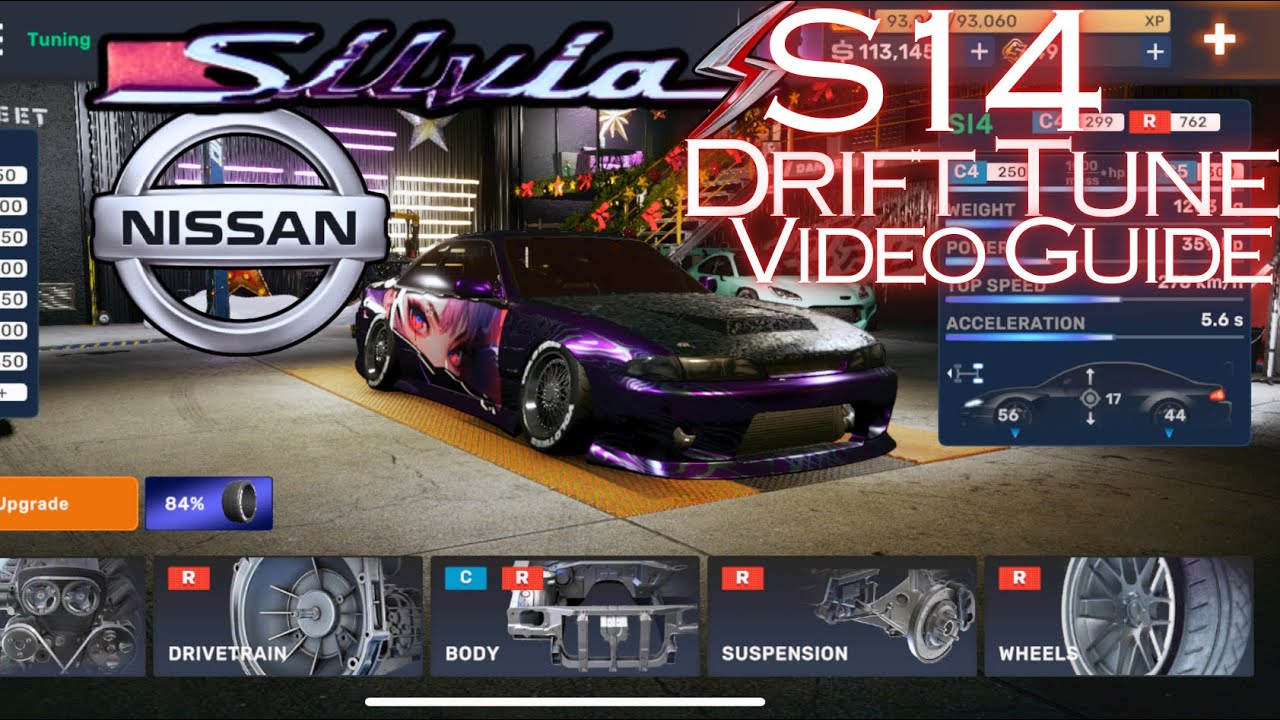 Nissan Silvia S14 Customization C4 Drift Tune Full Config | CarX Street Mobile Setup Guide