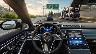 Realistic Car Simulator : Mercedes S-Class W223 Highway Driving POV screenshot 5