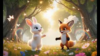 Create a colorful 3D animated kids video in Pixar style animation    Scene  A cute little bunny and