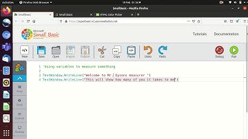 Small basic lesson 4  - variables and measuring