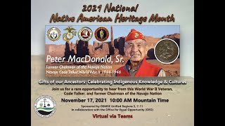 OSMRE Guest Speaker Peter MacDonald, Sr. Former Navajo Nation Chairman & WWII Code Talker