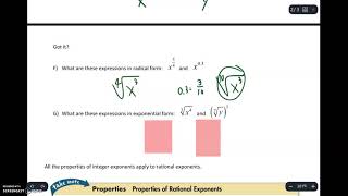 Algebra 2 6-4: Rational Exponents