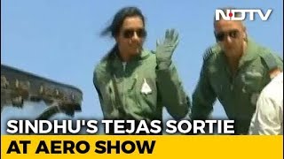 PV Sindhu Flies In Made-In-India Tejas Fighter Jet At Bengaluru Air Show