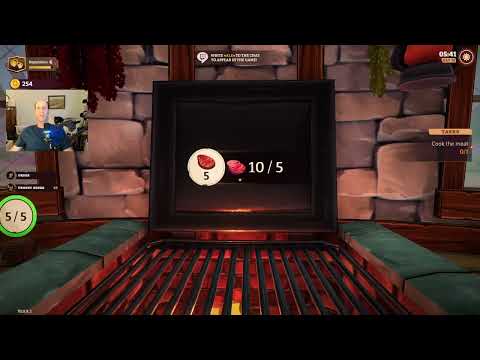 Jeff cooks meat in game