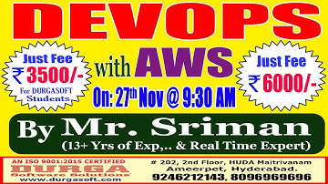 DEVOPS with AWS Offline Training On 27th Nov @ 9:30 AM by Mr. Sriman