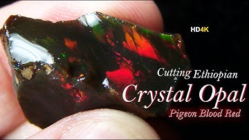 Best Cut Cutting Pigeon Blood Red Ethiopian Crystal Opal Rough Uncut Gems Lapidary Black Opal Mines
