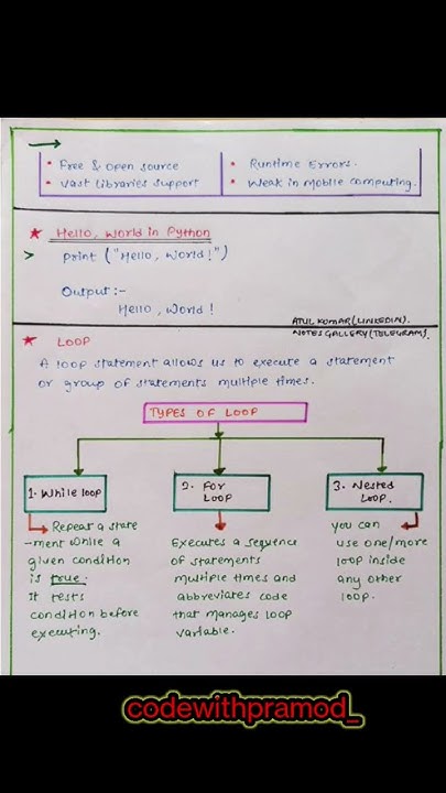 Python Short Notes!!! - YouTube