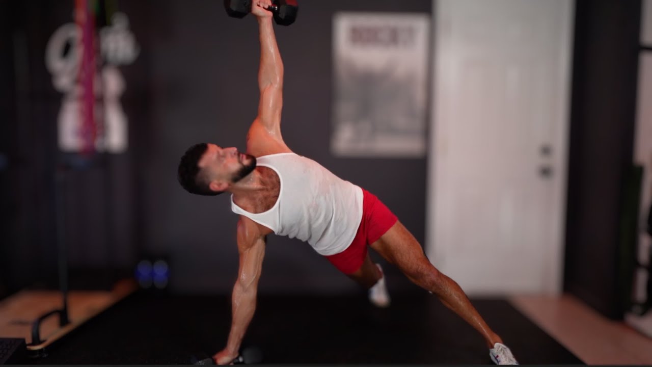 Chisel Chest & Abs + Build Back with Dumbbell T-Pushup Rows - YouTube