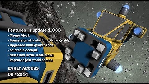 Space Engineers - Merge block, Conversion of station to ship, News box in main menu