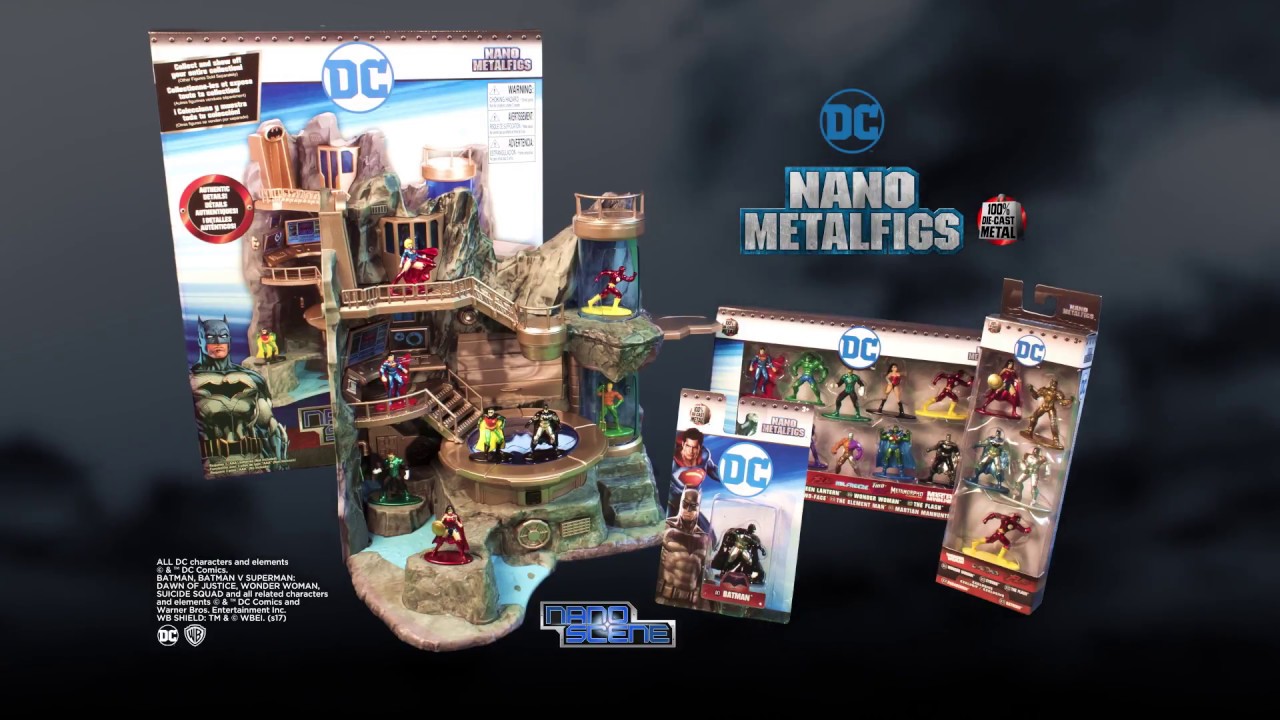 DC Nano Metalfigs and Nano Scene Batcave with Exclusive Batman and Robin Figures by Jada Toys