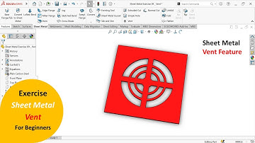 Vent Feature | SolidWorks Sheet Metal Exercise | Sheet Metal Tutorials #solidworksforbeginners