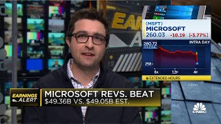 Microsoft beats revenue expectations, $49.36B vs. $49.05B estimated