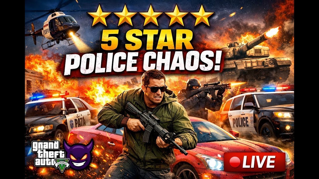 🔴 GTA V LIVE | INSANE POLICE CHASES & EPIC FAILS 😂🔥 - YouTube