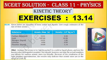 NCERT SOLUTION | CLASS 11 PHYSICS | EXERCISES  13.14  | KINETIC THEORY  | IN  TAMIL