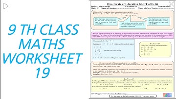 DOE 9TH CLASS SOLUTION OF MATHS WORKSHEET 19//LINEAR EQUATION IN ONE VARIABLE //DATE: 18/Aug/2021