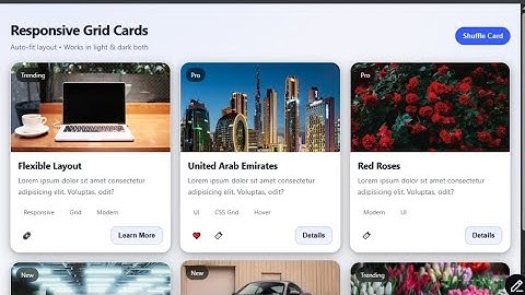 How to Create Responsive Card || CSS Grid Layout 
