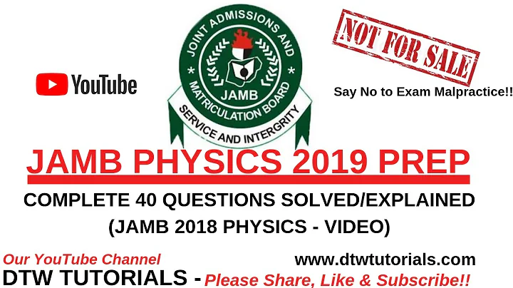 JAMB Physics 2018 Complete 40 Questions Solved/Explained | Jamb Past Questions and Answers Video Phy