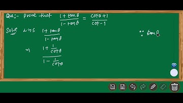 Prove that (1 + tan θ )/(1 - tan θ) = (cotθ +1)/(cotθ-1) #class11maths #trigonometricfunction