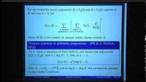 Jon Keating - Arithmetic statistics and function fields
