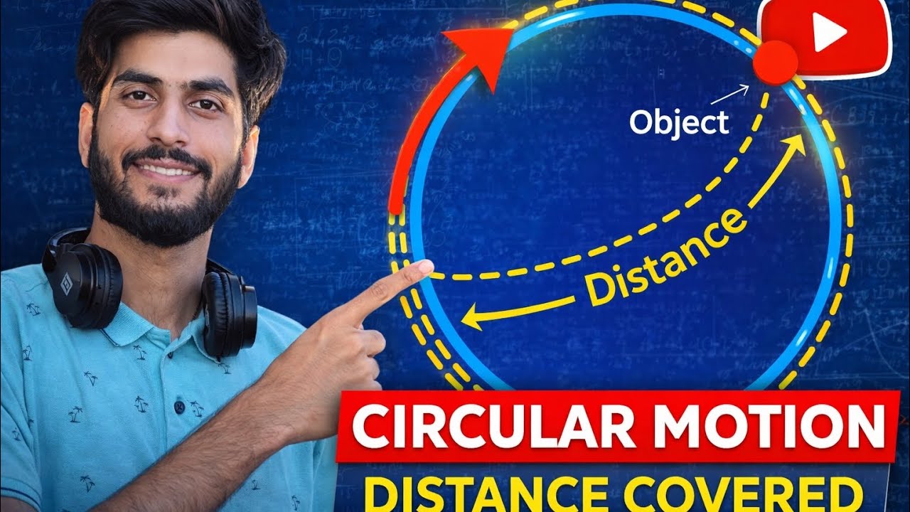 Distance and Displacement covered by an object in circular track for ...
