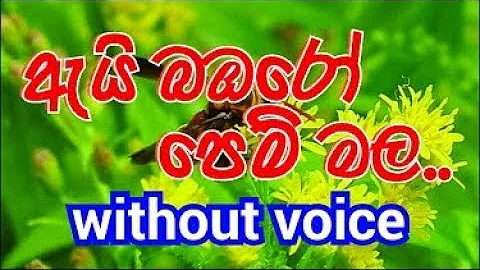 Ai Bambaro Pem Mala Karaoke (without voice) ඇයි බඹරෝ පෙම් මල