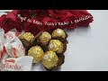 Buquê Coração de Ferrero Rocher, Raffaellos e Rosas.