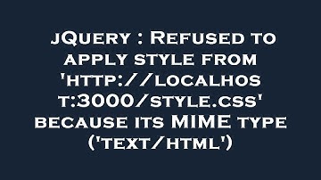 jQuery : Refused to apply style from 