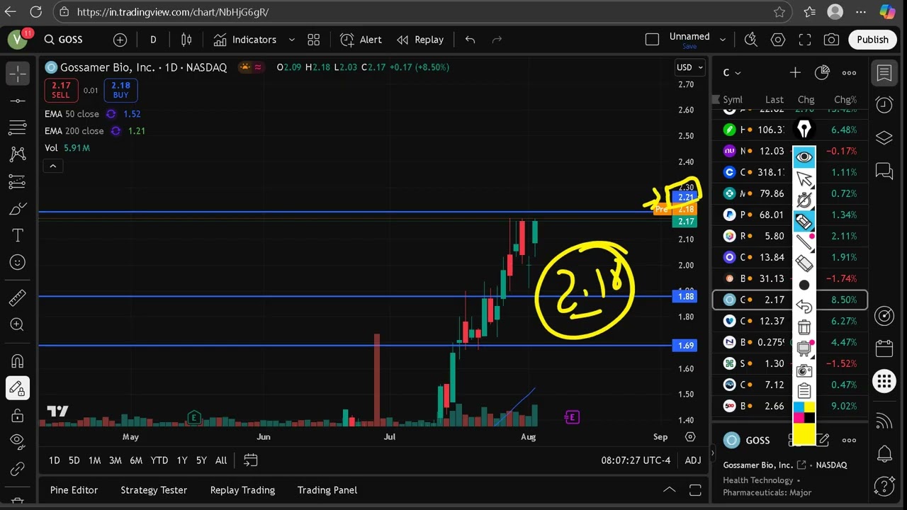 GOSS stock ( gossamer bio stock) Price prediction & analysis Goss stock news