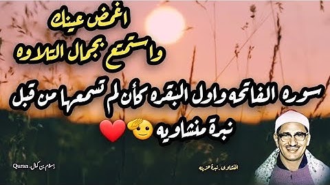 سوره الفاتحه واول البقرة . اغمض عينيك واستمع لتلاوة عذبة باكية للشيخ محمد صديق المنشاوى رحمه لله
